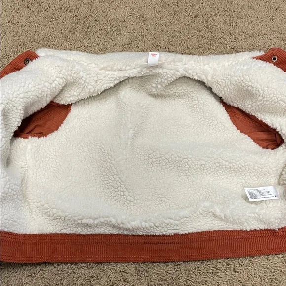 NWT Cat & Jack Rust Corduroy Jacket with Sherpa Collar - Picture 6 of 6